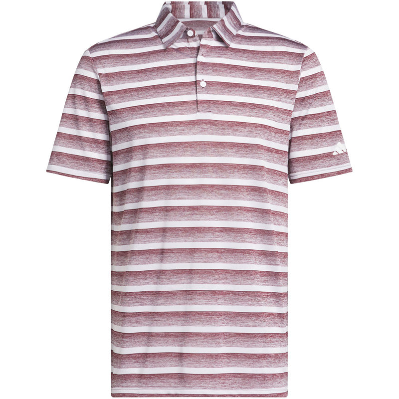 adidas 2 Color Stripe Polo Shirt - Aurora Ruby/White