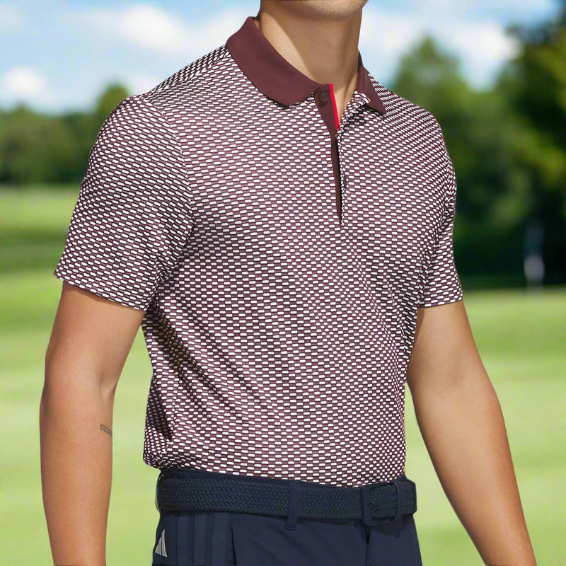 adidas Beyond the Course Textured Polo Shirt - Aurora Ruby