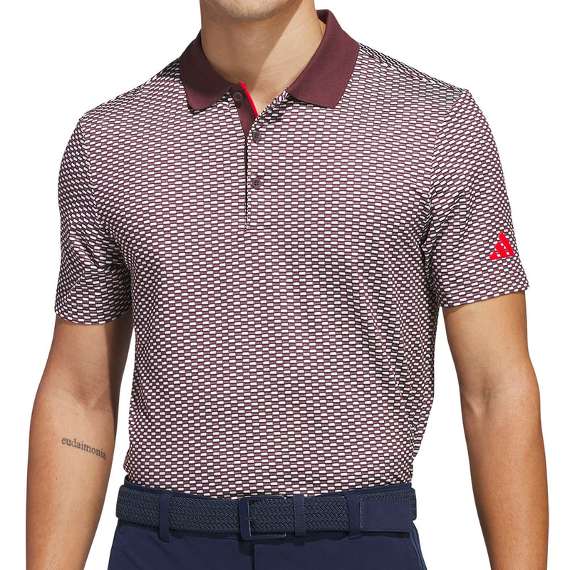 adidas Beyond the Course Textured Polo Shirt - Aurora Ruby