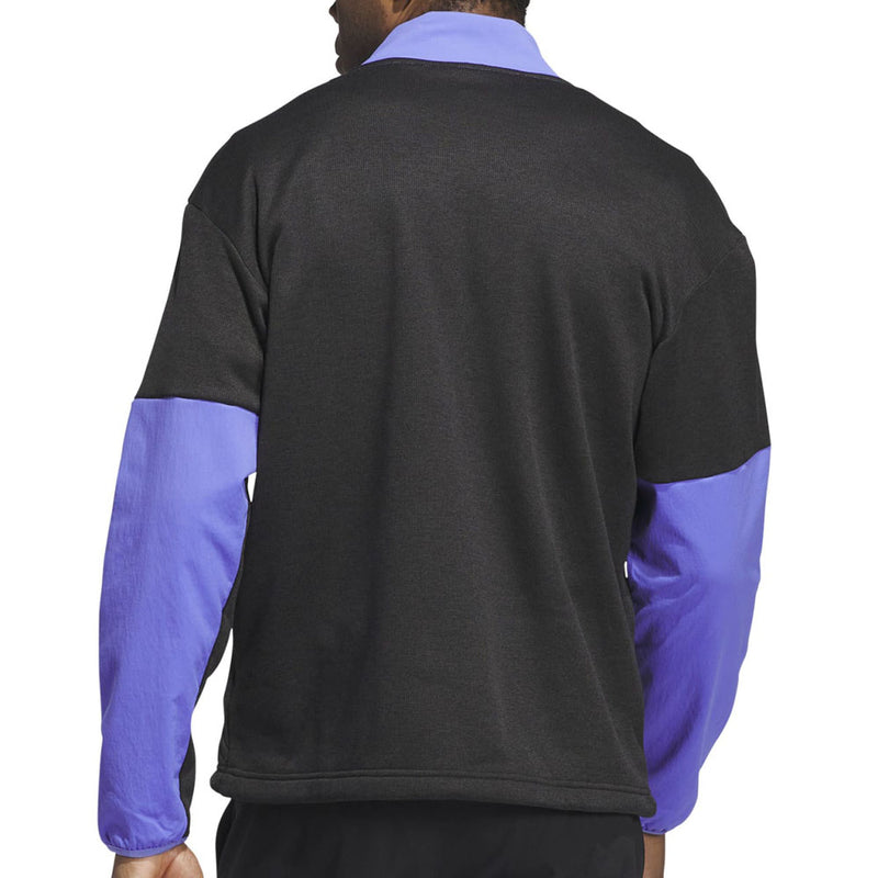 adidas Go-To DWR Hybrid 1/2 Zip Pullover - Black/Cobalt Blue