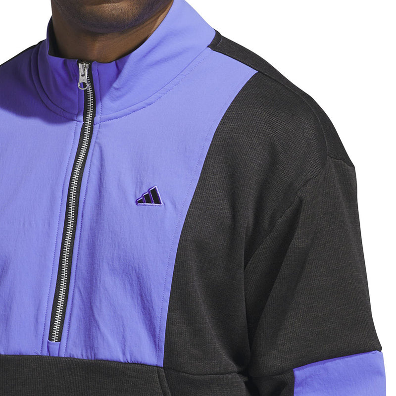 adidas Go-To DWR Hybrid 1/2 Zip Pullover - Black/Cobalt Blue