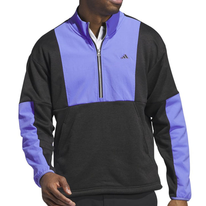 adidas Go-To DWR Hybrid 1/2 Zip Pullover - Black/Cobalt Blue