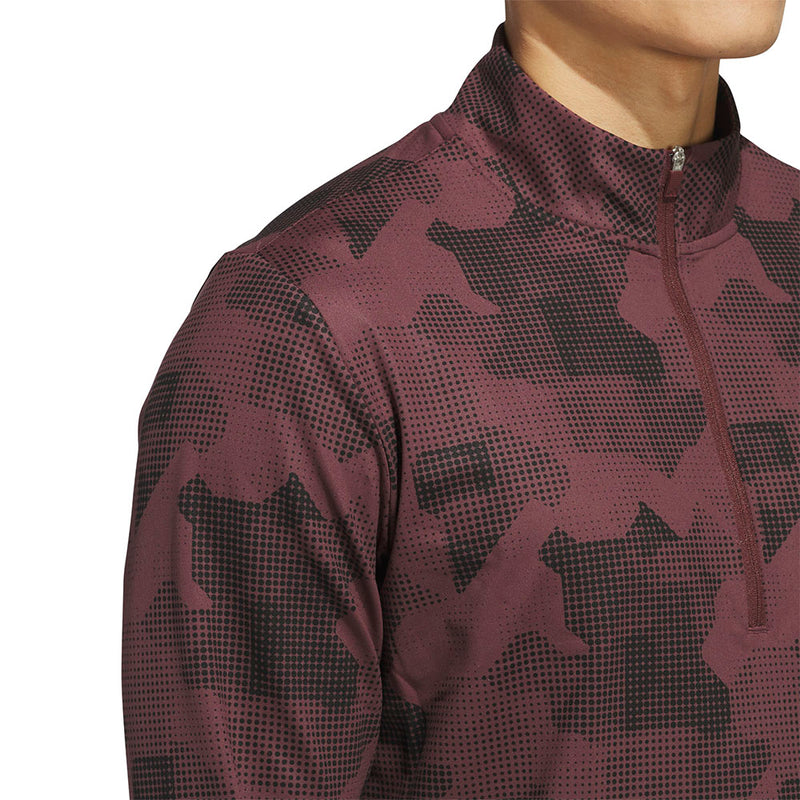 adidas Go-To Printed 1/4 Zip Pullover - Aurora Ruby