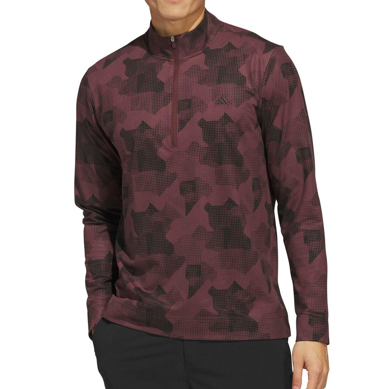 adidas Go-To Printed 1/4 Zip Pullover - Aurora Ruby