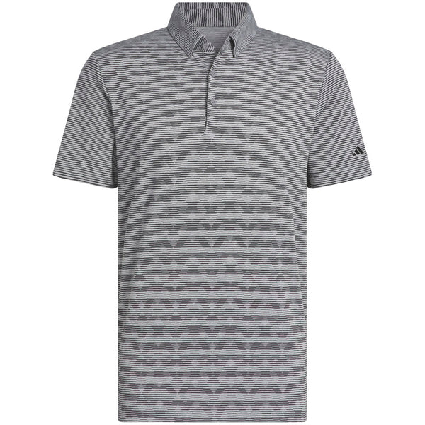 adidas Go-To Printed Stripe Polo Shirt - Grey Three Mel/Black