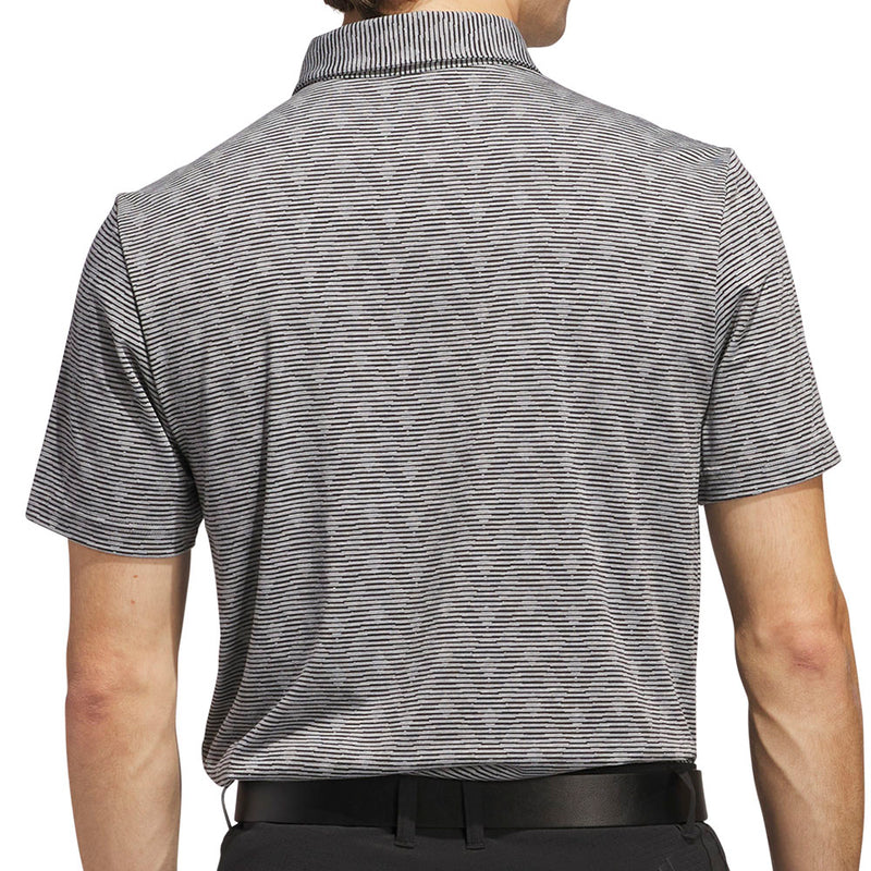 adidas Go-To Printed Stripe Polo Shirt - Grey Three Mel/Black