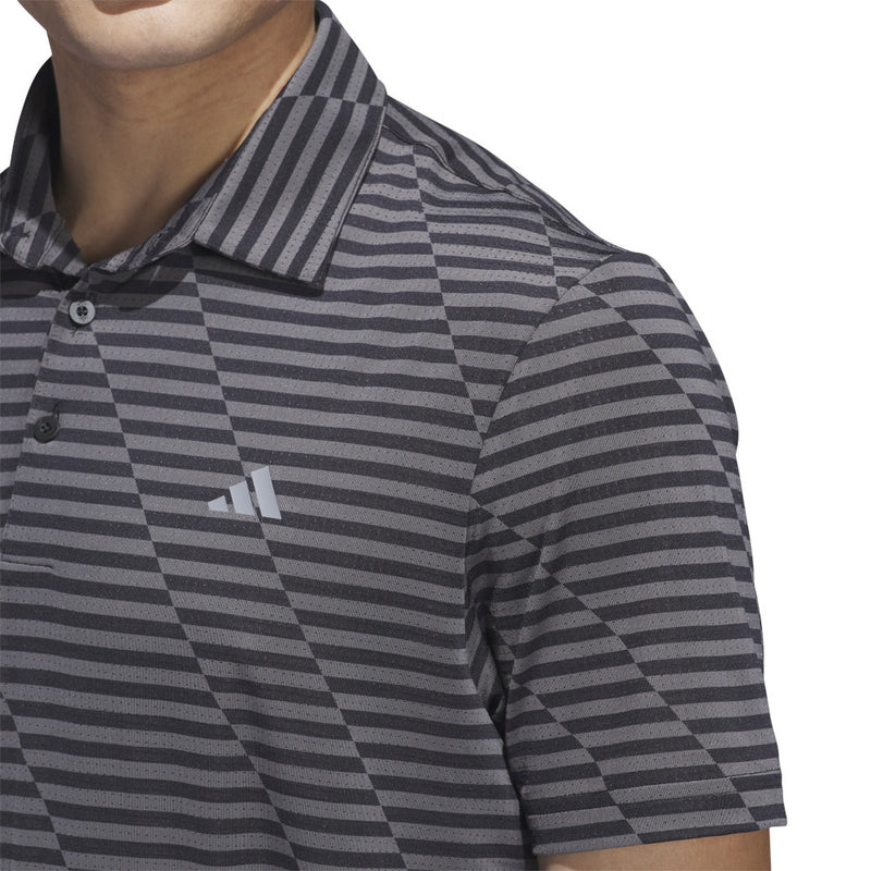 adidas Mesh Print Polo Shirt - Black/Grey Five