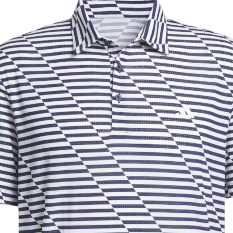 adidas Mesh Print Polo Shirt - Collegiate Navy/White