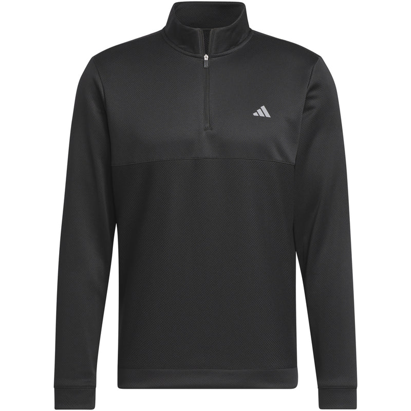 adidas Textured 1/4 Zip Pullover - Black