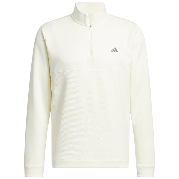 adidas Textured 1/4 Zip Pullover - Ivory