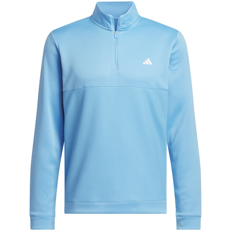 adidas Textured 1/4 Zip Pullover - Semi Blue Burst