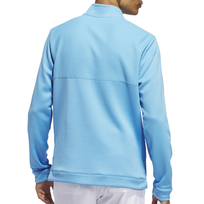 adidas Textured 1/4 Zip Pullover - Semi Blue Burst