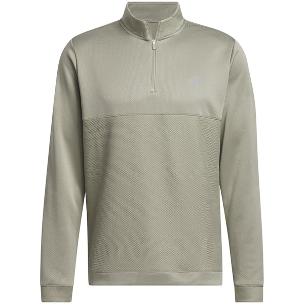 adidas Textured 1/4 Zip Pullover - Silver Pebble