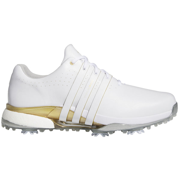 adidas Tour360 24 Spiked Waterproof Shoes - Ftwr White/Goldmet/Silvermet