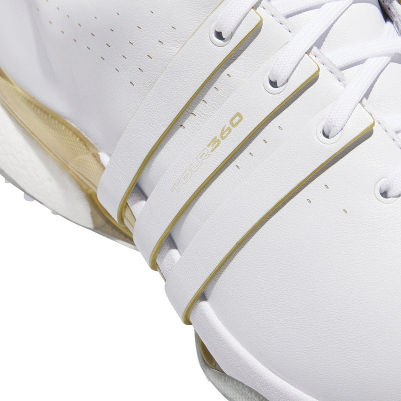 adidas Tour360 24 Spiked Waterproof Shoes - Ftwr White/Goldmet/Silvermet