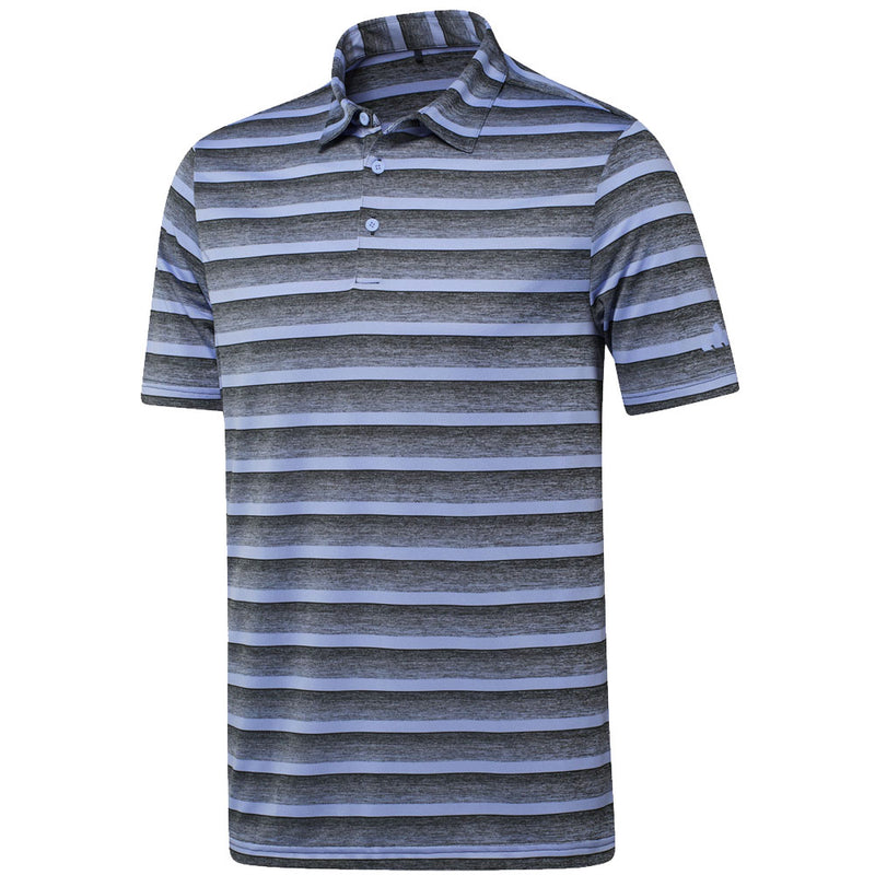 adidas Two-Colour Stripe Polo Shirt - Black/Blue Spark