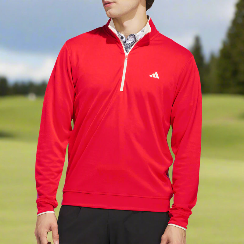 adidas UPF Lightweight 1/4 Zip Pullover - Pure Ruby