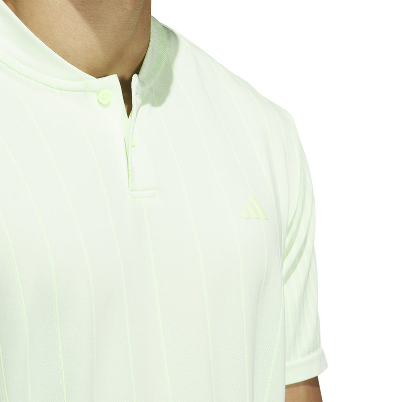 adidas Ultimate 365 Tour Primeknit Striped Polo Shirt - Crystal Jade