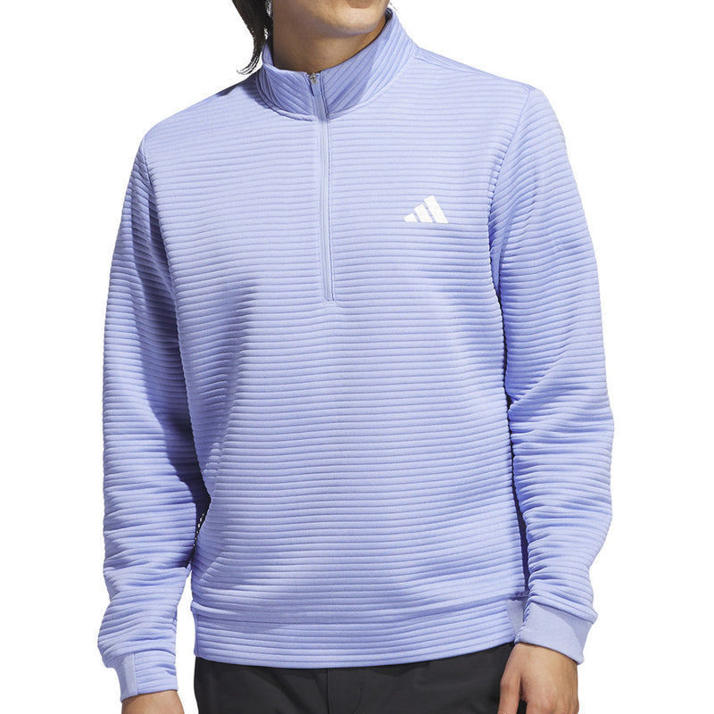 adidas Ultimate365 DWR Textured 1/4 Zip Pullover - Blue Spark/White