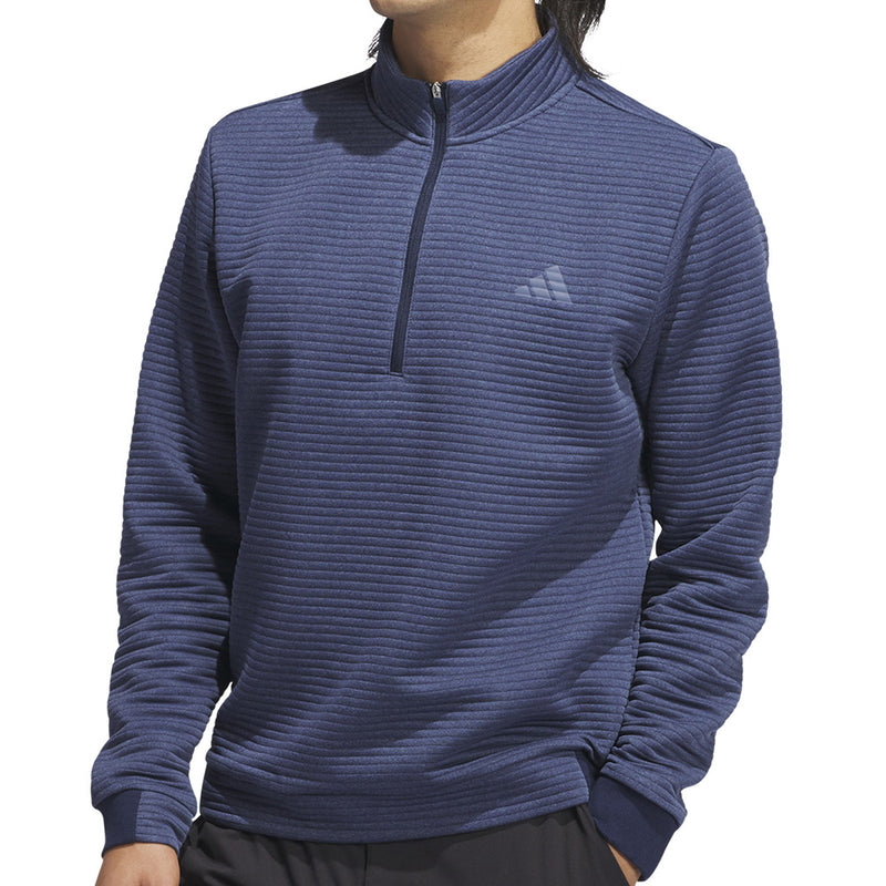 adidas Ultimate365 DWR Textured 1/4 Zip Pullover - Collegiate Navy/Preloved Ink