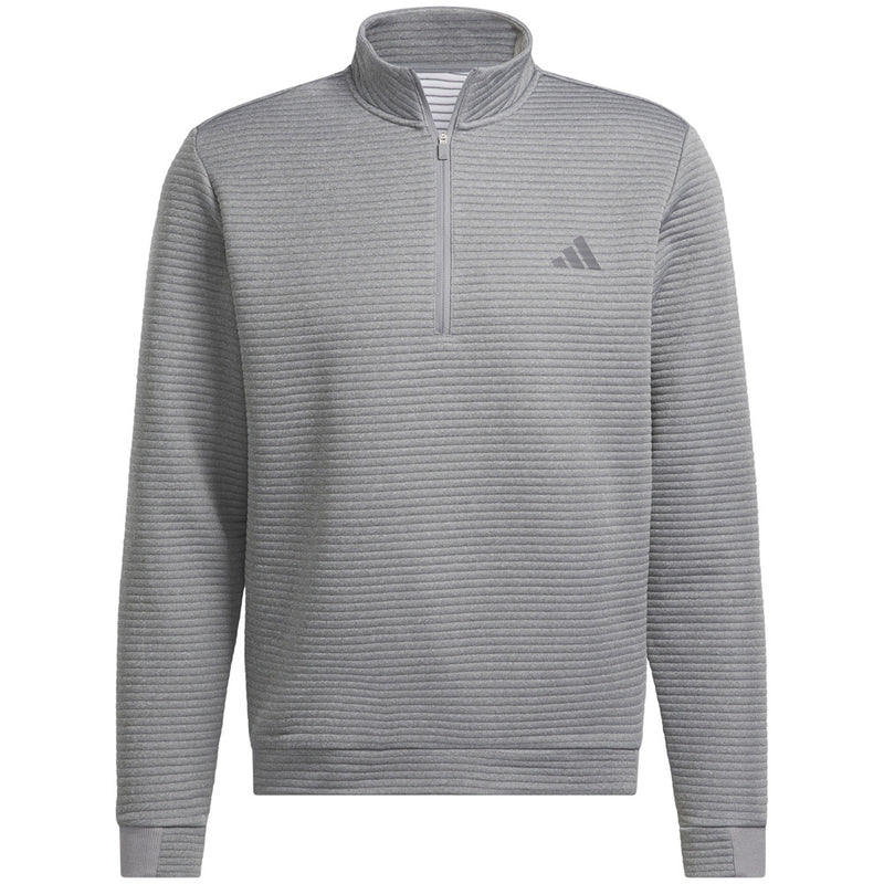 adidas Ultimate365 DWR Textured 1/4 Zip Pullover - Grey Three/White