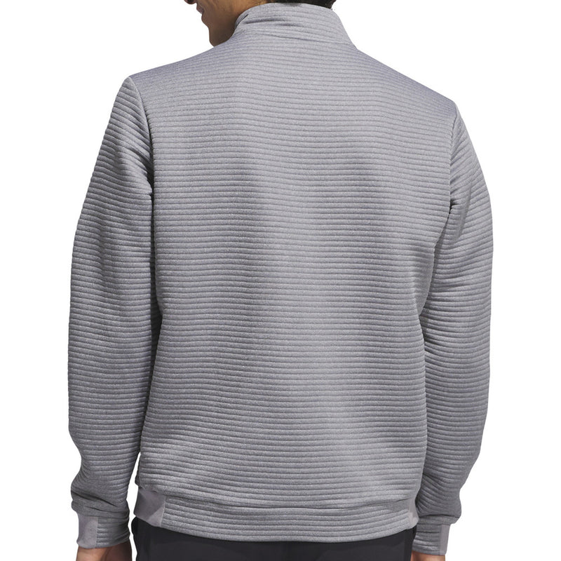 adidas Ultimate365 DWR Textured 1/4 Zip Pullover - Grey Three/White