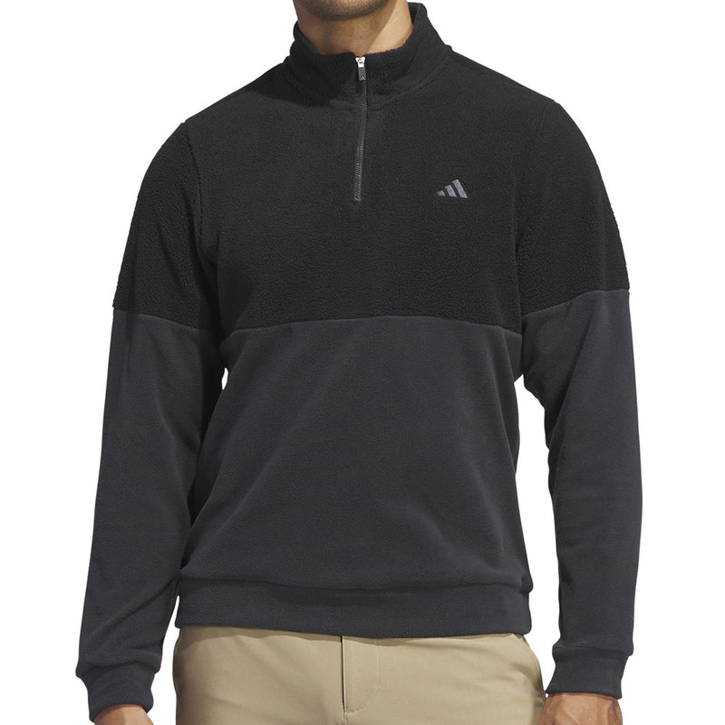 adidas Ultimate365 Fleece 1/4 Zip Pullover - Black/Carbon