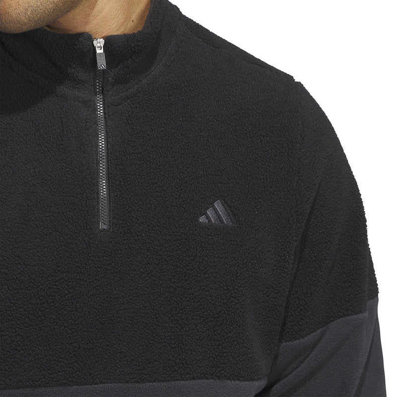 adidas Ultimate365 Fleece 1/4 Zip Pullover - Black/Carbon