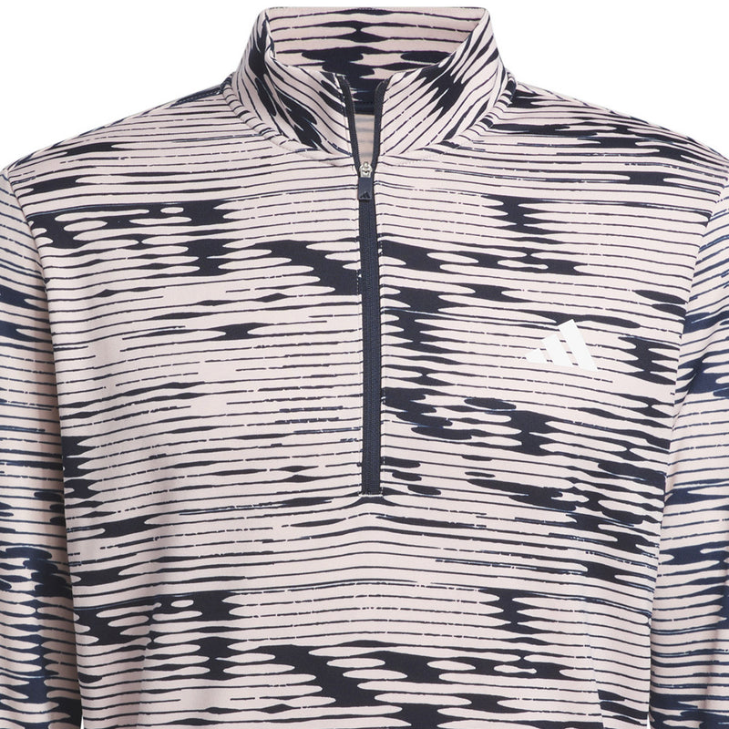 adidas Ultimate365 Linear Stripe 1/4 Zip Pullover - Sandy Pink/Collegiate Navy