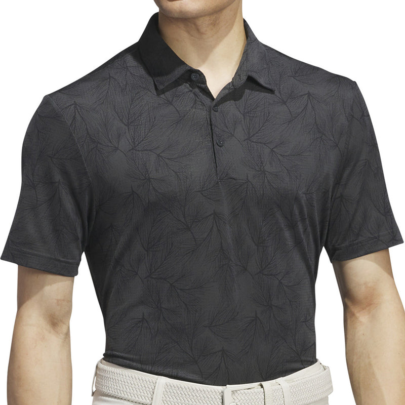 adidas Ultimate365 Mesh Print Polo Shirt - Carbon/Black