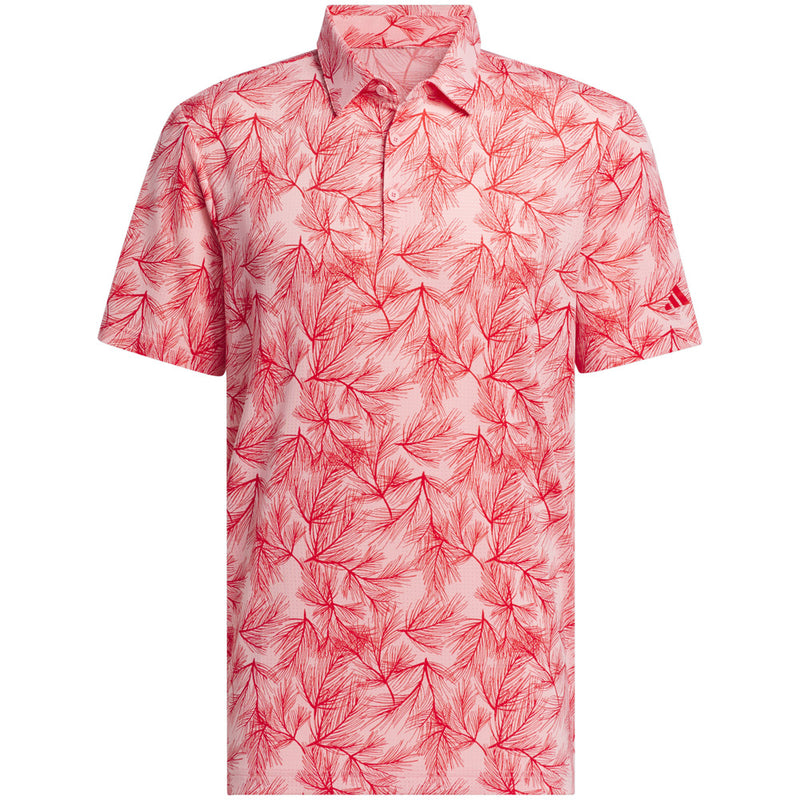 adidas Ultimate365 Mesh Print Polo Shirt - Semi Pink Spark/Better Scarlet