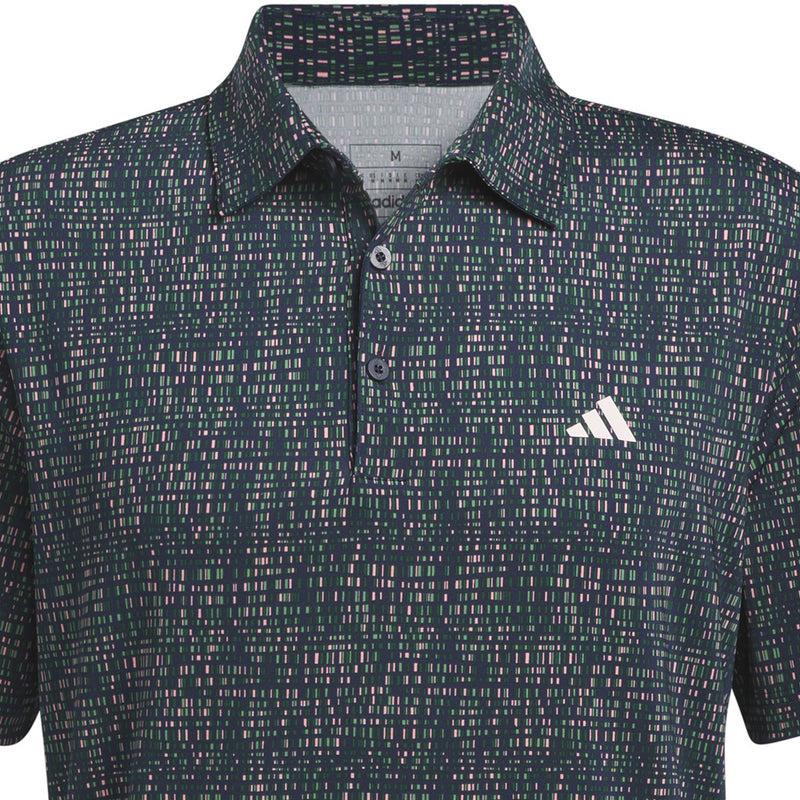 adidas Ultimate365 Power Grid Print Polo Shirt - Collegiate Navy