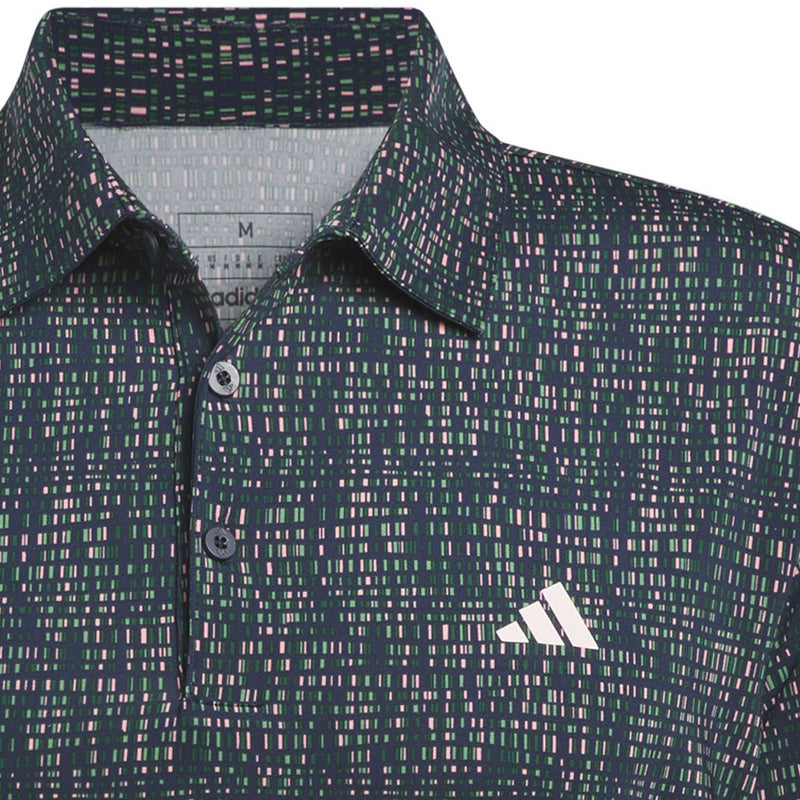 adidas Ultimate365 Power Grid Print Polo Shirt - Collegiate Navy