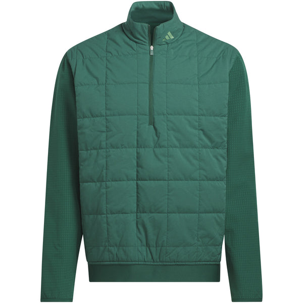 adidas Ultimate365 Quilted DWR 1/2 Zip Pullover - Collegiate Green