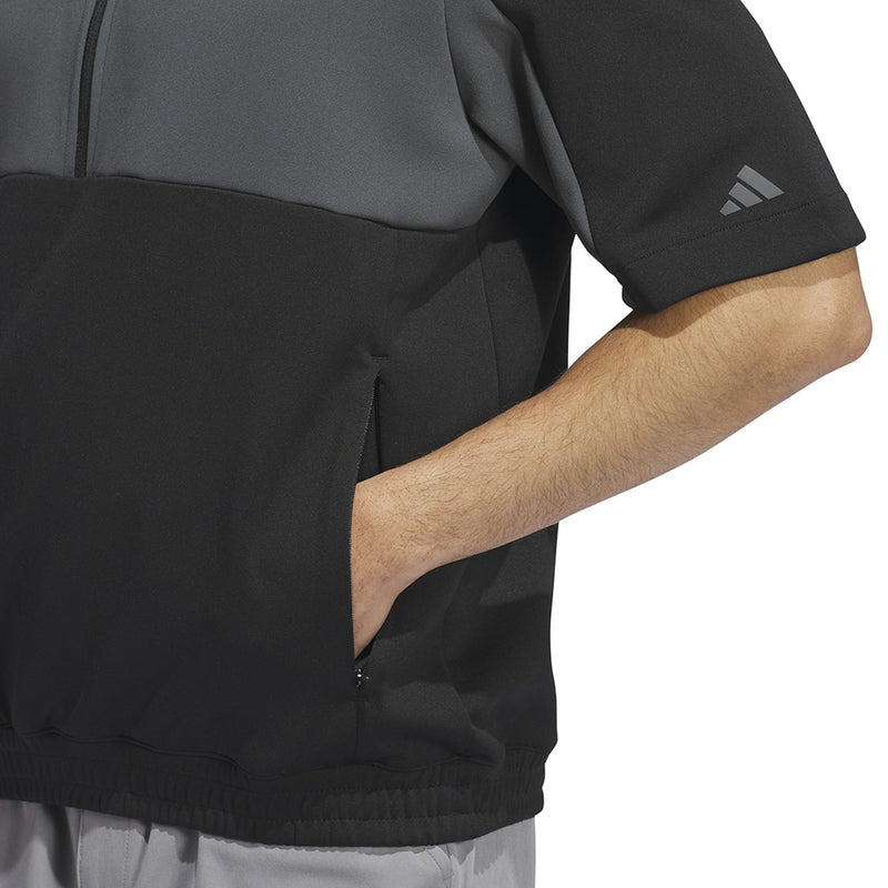 adidas Ultimate365 Short Sleeve 1/2 Zip Pullover - Black