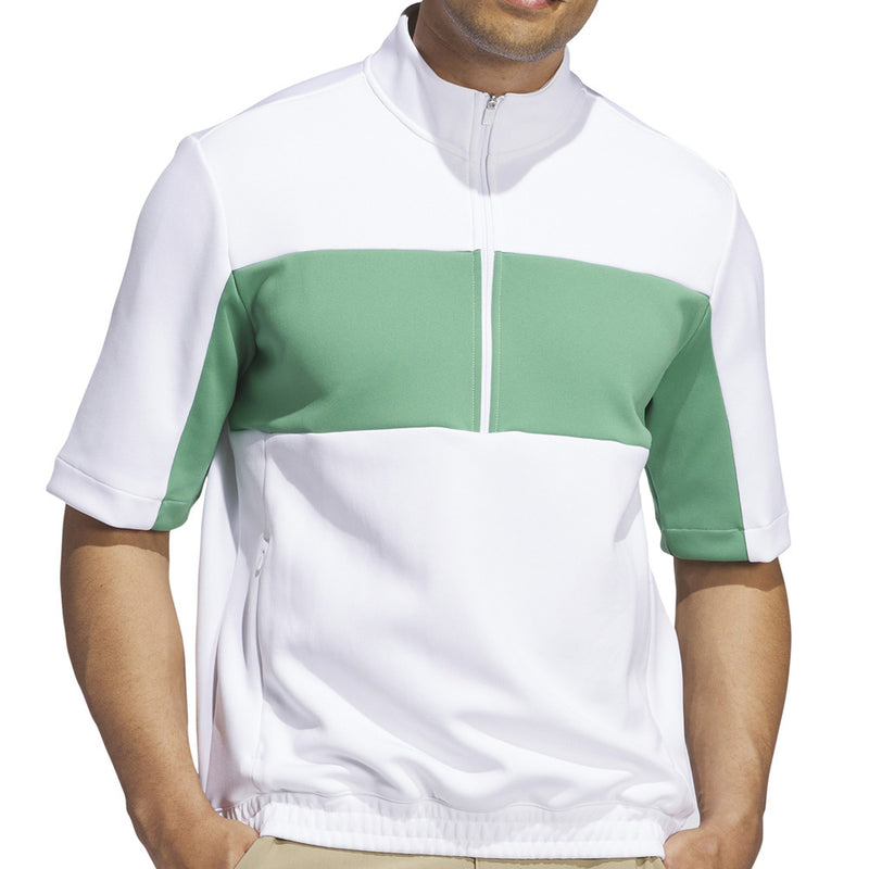 adidas Ultimate365 Short Sleeve 1/2 Zip Pullover - White