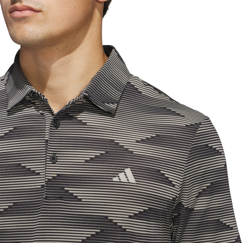 adidas Ultimate365 Speed Stripe Polo Shirt - Black/Putty Beige