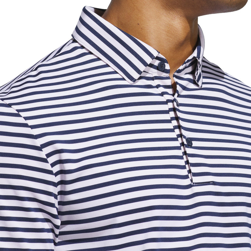 adidas Ultimate365 Stripe Polo Shirt - White/Collegiate Navy