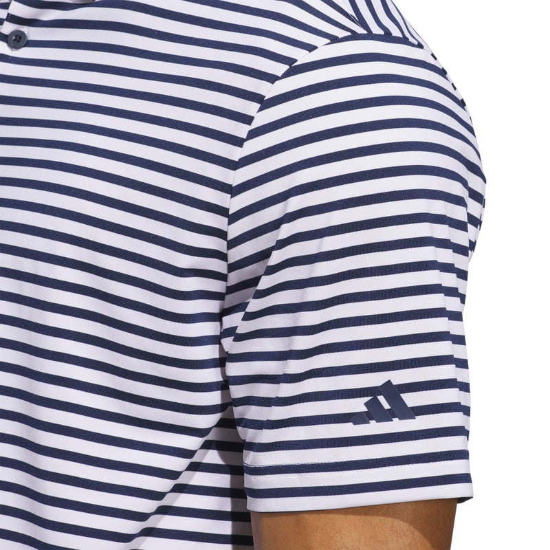 adidas Ultimate365 Stripe Polo Shirt - White/Collegiate Navy