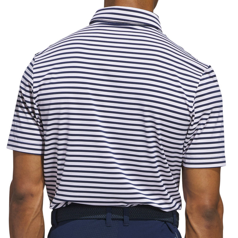 adidas Ultimate365 Stripe Polo Shirt - White/Collegiate Navy