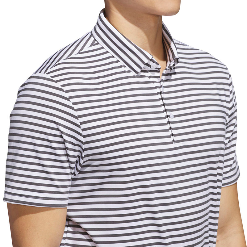 adidas Ultimate365 Stripe Polo Shirt - White/Grey Six