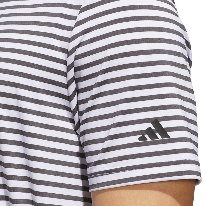 adidas Ultimate365 Stripe Polo Shirt - White/Grey Six