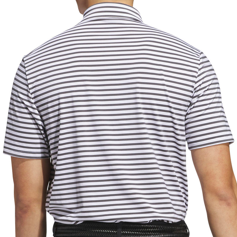 adidas Ultimate365 Stripe Polo Shirt - White/Grey Six