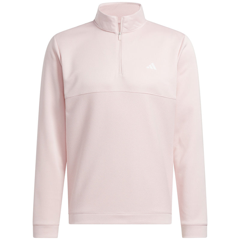 adidas Ultimate365 Textured 1/4 Zip Pullover - Sandy Pink