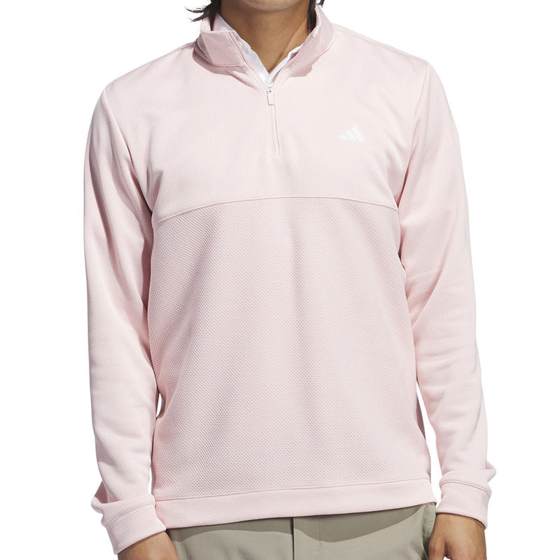 adidas Ultimate365 Textured 1/4 Zip Pullover - Sandy Pink