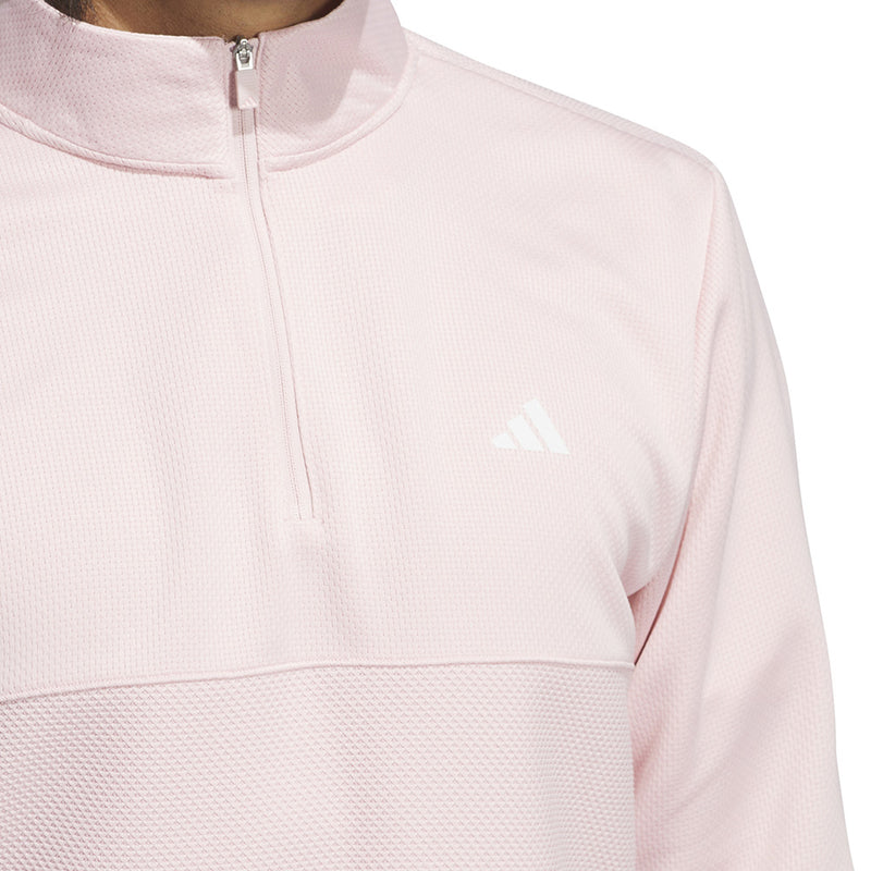 adidas Ultimate365 Textured 1/4 Zip Pullover - Sandy Pink