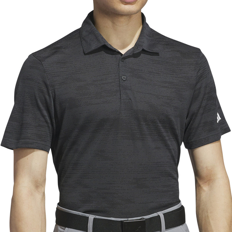 adidas Ultimate365 Textured Stripe Polo Shirt - Carbon/Black