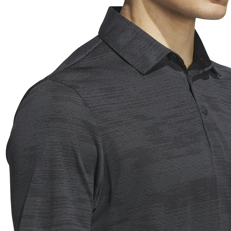 adidas Ultimate365 Textured Stripe Polo Shirt - Carbon/Black