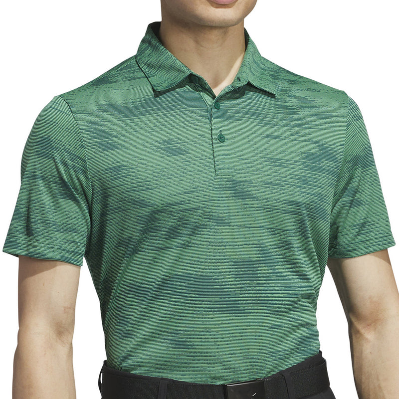 adidas Ultimate365 Textured Stripe Polo Shirt - Preloved Green/Collegiate Green