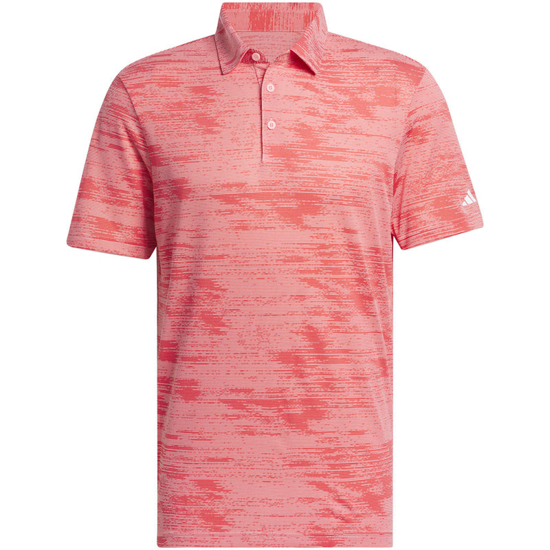 adidas Ultimate365 Textured Stripe Polo Shirt - Semi Pink Spark/Better Scarlet